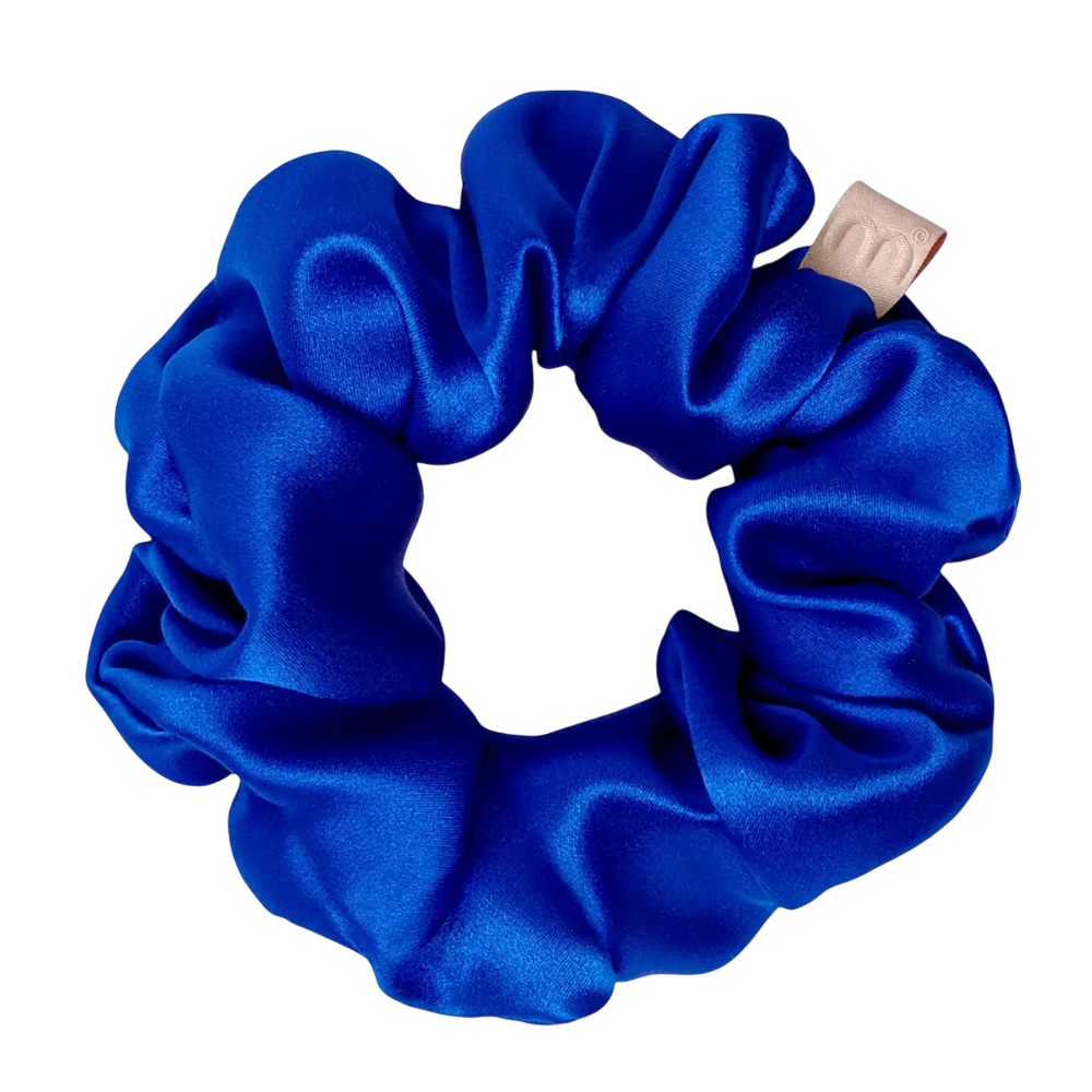 MON MOU Silk Large Scrunchie Blue Electrician - Об'ємна резинка для волосся з натурального шовку MON MOU Silk Large Scrunchie Blue Electrician - Об'ємна резинка для волосся з натурального шовку